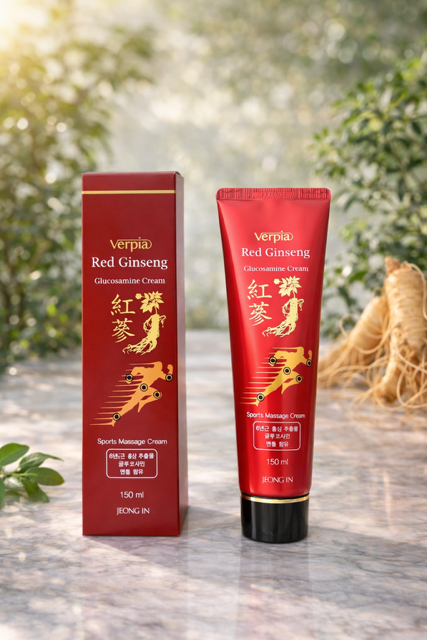 Korean Verpia Red Ginseng Glucosamine Sports Massage Cream 150ml